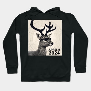 2024 Total Solar Eclipse April 8 Eclipse Watching Deer Buck Hoodie